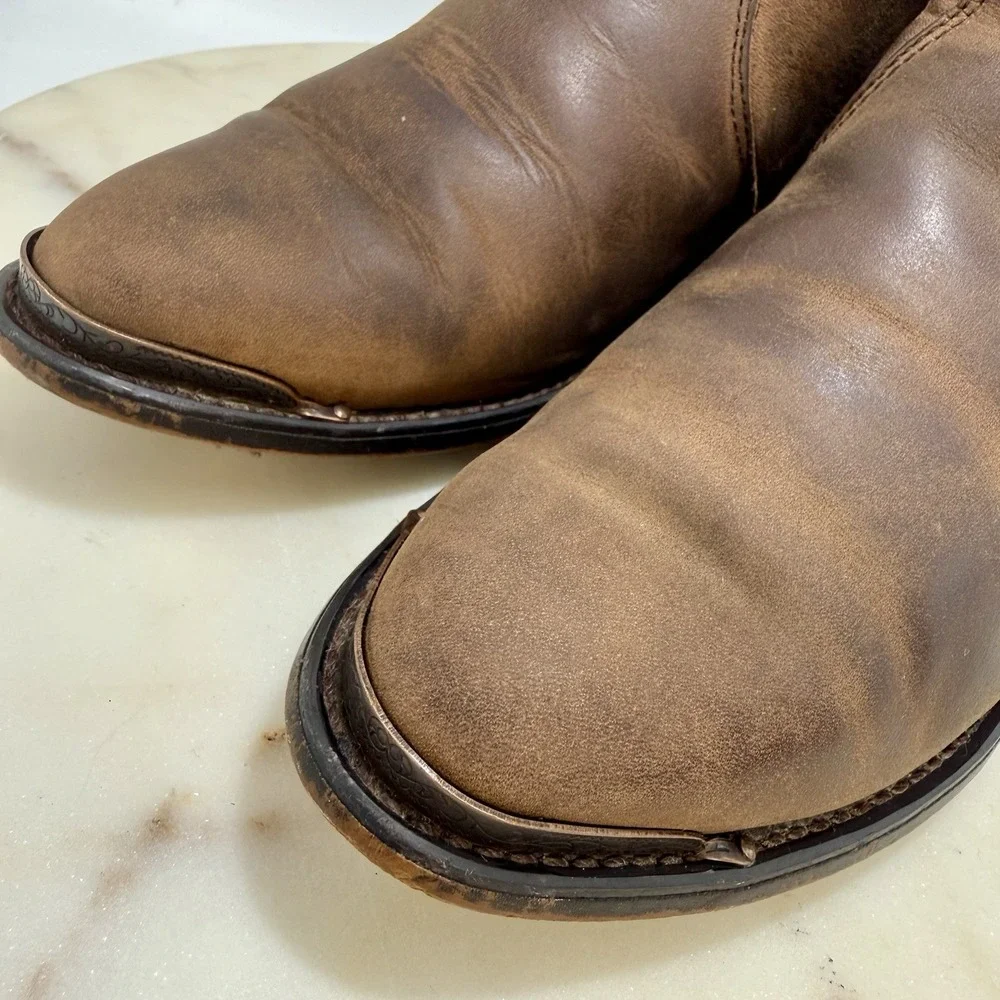 Durango RD864 Low Side Zip cowboy Brown Leather Ankle Boots Shoes Women's 6 M